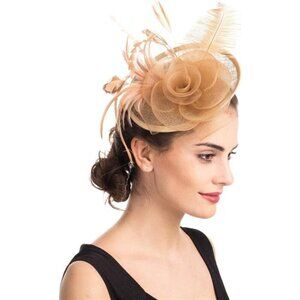 Women's Fascinators Feathers Headband Dark Khaki